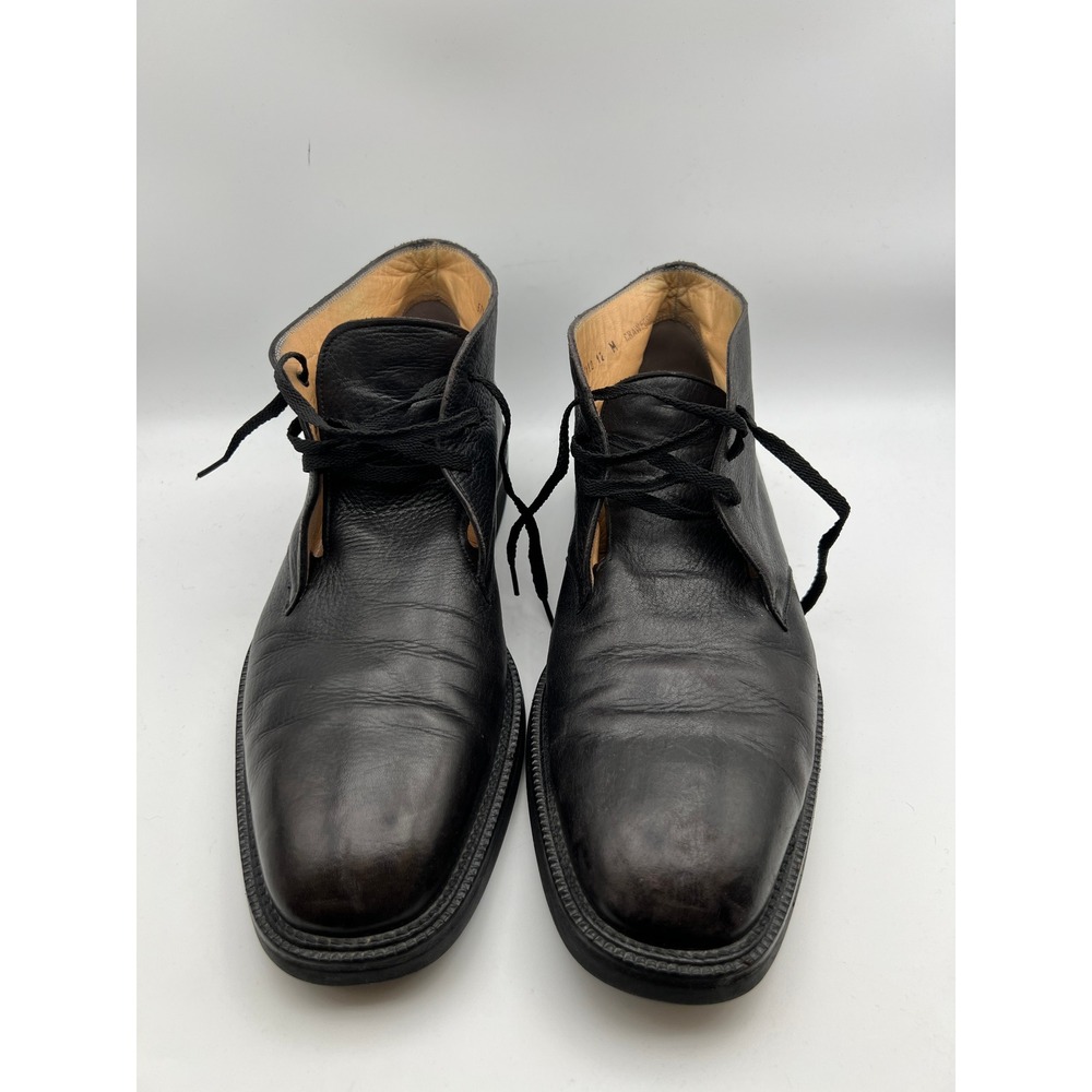 Johnston & Murphy Crawford Black Leather Chukka Boots Vibram Gumlite Mens 12M